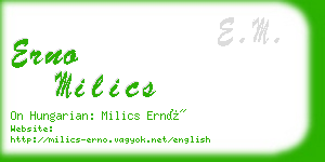 erno milics business card